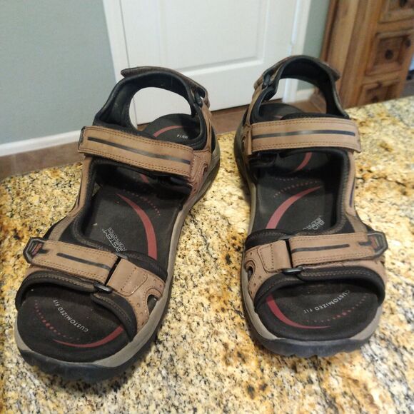 Abeo Men's Cayucos Sport Sandals Brown Size 14 Bio System Leather - Picture 5 of 11